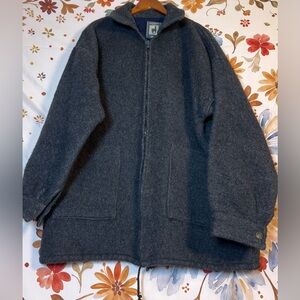 Adult XL Unisex Women’s Alpaca Suri Condor Tips Grey Fall Winter Full Zip Jacket